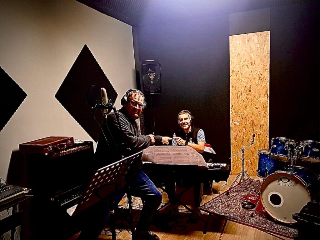 con Paolo in sala prove
